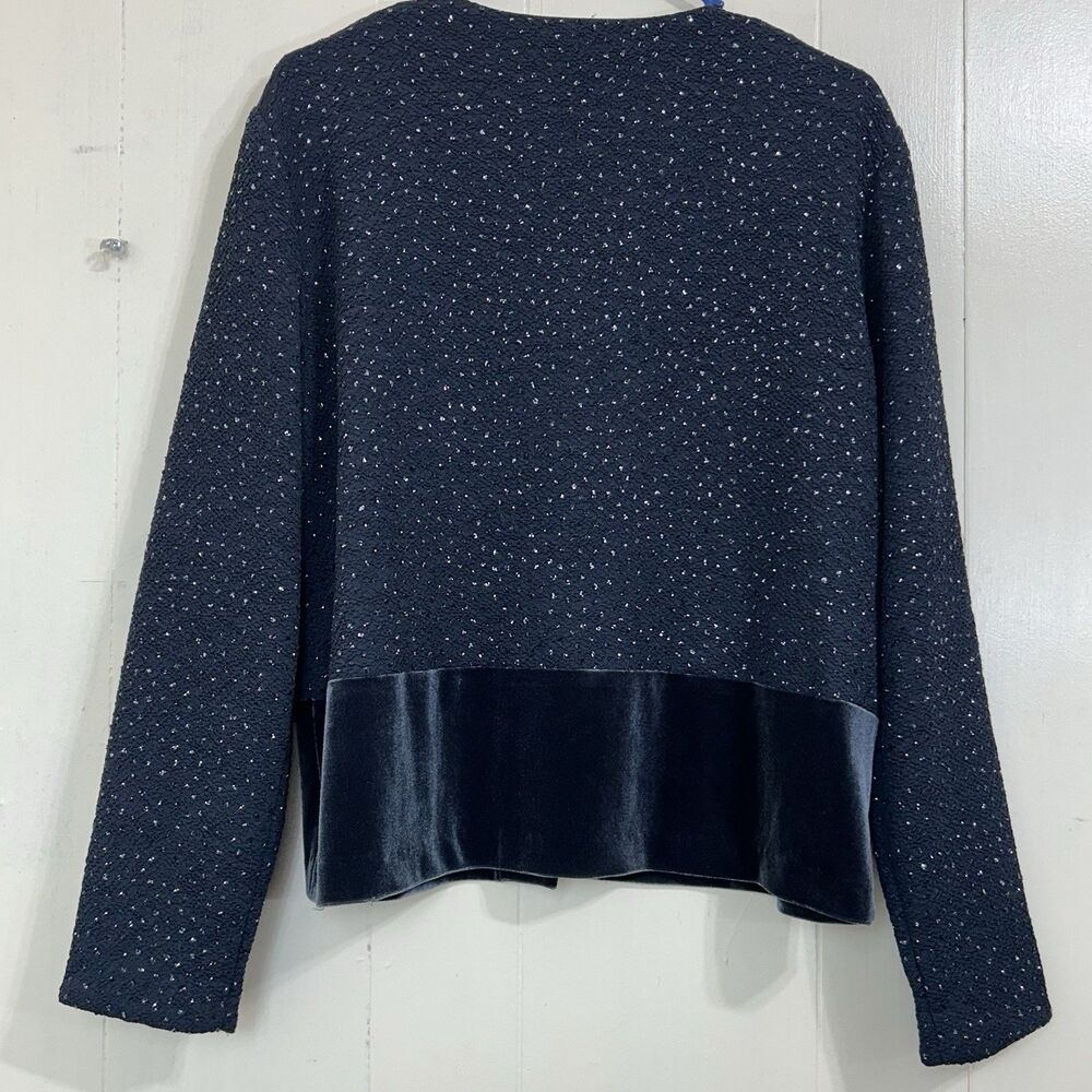 Jessica Howard women's Grey Cardigan  sparkling and a velvet trim Size 10. - Picture 3 of 10